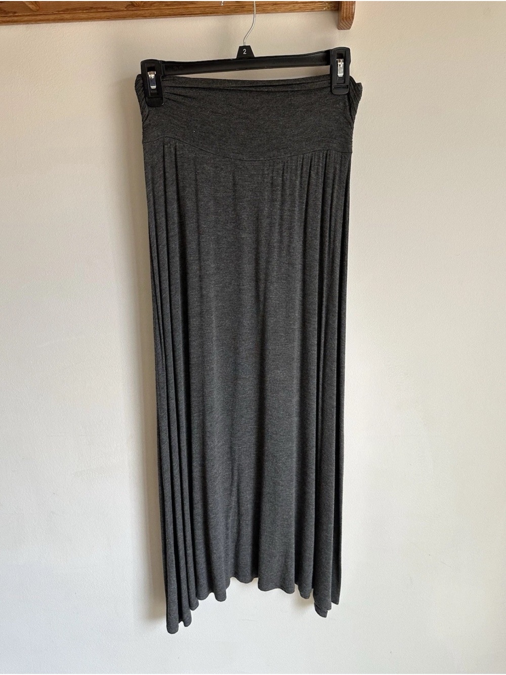 Women’s S Charcoal Gray Soft Floor Length Maxi Skirt - AB Studio